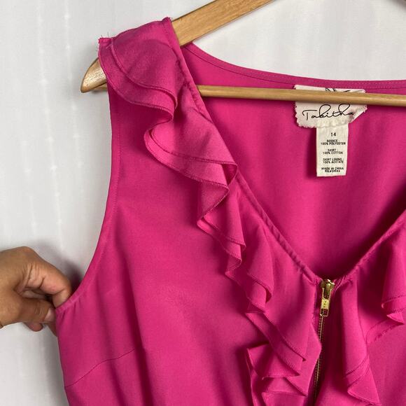 Anthropologie Tabitha Great Escape Floral Sheath Dress Size 14 Pink Twee Cottage - Picture 4 of 15